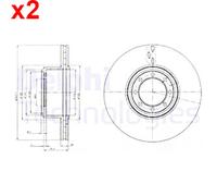 Delphi BG4102 294mm Rear Plain Vented Brake disc Set for Iveco Daily NEW OE