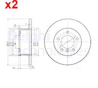2x Brake disc solid BG2556 DELPHI for MERCEDES-BENZ PUCH