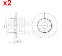 DELPHI BG4127 Brake disc