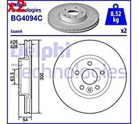 2X Brake Disc DELPHI Fits VOLVO S60 II S80 V60 V70 III FORD LAND ROVER 1384689