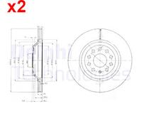 2X Brake Disc DELPHI Fits VW Arteon Cc Eos Mk4 AUDI A3 SKODA SEAT 5Q0615601E