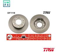 2x BRAKE DISC DF1118 FOR ALFA ROMEO AR/6/Van/Bus PEUGEOT J5/Platform/Chassis