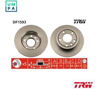 2x BRAKE DISC DF1593 FOR VW CARAVELLE/TRANSPORTER/IV/Bus/Mk/EUROVAN AAC 2.0L