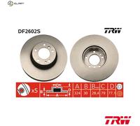 TRW Brake Disc DF2602S Vented – Fits BMW ALPINA E38/E39/E32