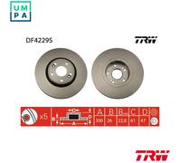 TRW Brake Disc DF4229S Single - for Renault Laguna II Grandtour/Sport Tourer 1.8L 4cyl