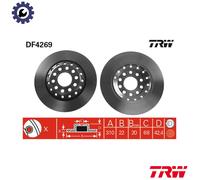 2x BRAKE DISC DF4269 FOR VW AUDI A8L BRK/BKLCEXB/CARA/CARB/CEXA/BMKCPFA 3.0L A8