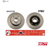 2x BRAKE DISC DF4273S FOR RENAULT TRAFIC/II/Rodeo/Platform/Chassis/Van/Bus 2.0L