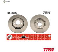 TRW Brake Disc DF4389S Vented for BMW 7 (2x)
