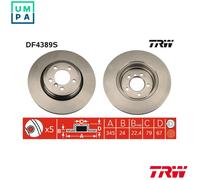 2x BRAKE DISC DF4389S FOR BMW 7/E65/E66 M67D39 3.9L N62B44A 4.4L 8cyl N73B60