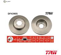 2x BRAKE DISC DF4390S FOR BMW 7/E65/E66 M57D30 M54B30 N52B30A/BF 3.0L 6cyl 3.6L