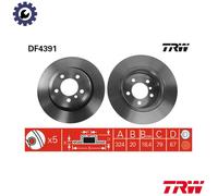 2x BRAKE DISC DF4391 FOR BMW 7/E65/E66 M57D30 M54B30 N52B30A 3.0L 6cyl N62B36