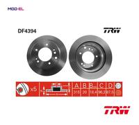 2x BRAKE DISC DF4394 FOR KIA D4CB 2.5L G4JS 2.4L 4cyl SORENTO IG6CU 3.5L 6cyl