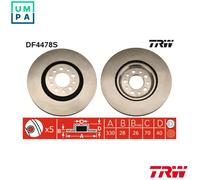2x BRAKE DISC DF4478S FOR ALFA ROMEO JEEP CHEROKEE/SUV/HATCH/MEDIO 1.7L 4cyl