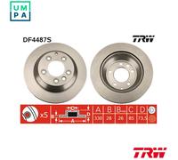 2x BRAKE DISC DF4487S FOR VW AUDI PORSCHE CJTA/CGEA/CGFA 3.0L BRJ/BMV/BMX 3.2L