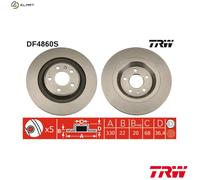 2x BRAKE DISC DF4860S FOR AUDI A4/S4 A5/Sportback/S5/Convertible Q5/SUV 2.0L A4