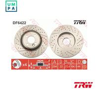 2x BRAKE DISC DF6422 FOR MINI CLUBMAN N12 B14 A 1.4L 9HZ /W16 D16 1.6L 4cyl