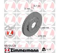 2x Brake disc Externally Vented 100.1241.20 ZIMMERMANN for VW AUDI SEAT SKODA