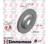 2x New Brake Disc for AUDI SEAT SKODA VW VW (SVW):A3,Q2,Q3,TT,EOS 1K0615601N