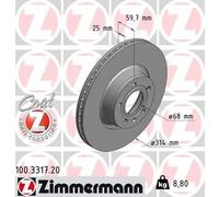X2 PCS 100.3317.20 BRAKE DISC ZIMMERMANN