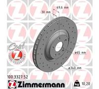 2x Brake disc Externally Vented 100.3327.52 ZIMMERMANN for AUDI TT TT Roadster