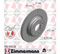 2x Brake disc Externally Vented 150.1281.20 ZIMMERMANN for BMW 7 8