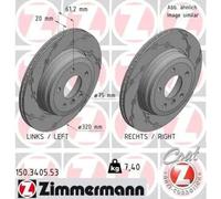 2x Brake disc Externally Vented 150.3405.53 ZIMMERMANN for BMW 5 5 Touring 6