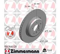 2x Brake disc Externally Vented 150.3461.20 ZIMMERMANN for BMW 5 5 Touring 6