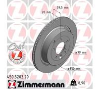 2x Brake disc Externally Vented 450.5203.20 ZIMMERMANN for LAND ROVER