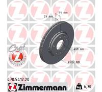 2x Brake disc Externally Vented 470.5412.20 ZIMMERMANN for RENAULT ARKANA I