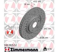 2x Brake disc Externally Vented 590.2825.52 ZIMMERMANN for TOYOTA LEXUS