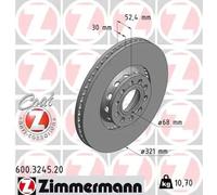 2x Brake disc Externally Vented 600.3245.20 ZIMMERMANN for VW PASSAT B5.5