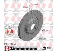 2x Brake disc Externally Vented 610.3707.52 ZIMMERMANN for VOLVO XC90 I