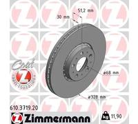 2x Brake disc Externally Vented 610.3719.20 ZIMMERMANN for VOLVO XC90 I