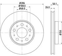 HELLA 8DD 355 107-051 Brake disc