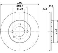 2x Brake disc Externally Vented 8DD 355 125-391 HELLA for SKODA CITIGO