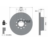 2x Brake disc Externally Vented 92068400 TEXTAR for AUDI V8 100 C4 Saloon A6 C4