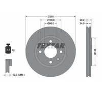 2x Brake disc Externally Vented 92078603 TEXTAR for PEUGEOT 406 406 Estate