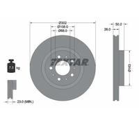 2x Brake disc Externally Vented 92092300 TEXTAR for VOLVO 850 850 Estate S70