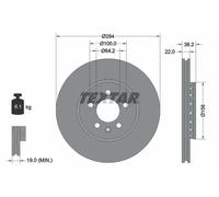 2x Brake disc Externally Vented 92103400 TEXTAR for ROVER MG