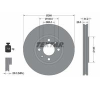 2x Brake disc Externally Vented 92107800 TEXTAR for CITROËN XANTIA XANTIA Estate
