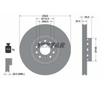 2x Brake disc Externally Vented 92122103 TEXTAR for VW PHAETON