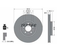 Textar Genuine OE Brake Discs Pair Coated Vented Front 280 mm For Volvo 92126603