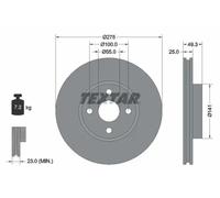 2x Brake disc Externally Vented 92180303 TEXTAR for TOYOTA COROLLA Verso