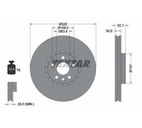 2x Brake disc Externally Vented 92196305 TEXTAR for VOLVO XC60 I SUV XC60 I VAN