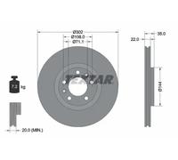 TEXTAR 92197103 Brake disc