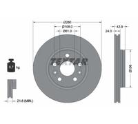 2x Brake disc Externally Vented 92202403 TEXTAR for RENAULT MERCEDES-BENZ NISSAN