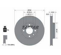 2x Brake disc Externally Vented 92241503 TEXTAR for RENAULT DACIA MERCEDES-BENZ