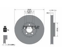 2x Brake disc Externally Vented 92284105 TEXTAR for VOLVO XC90 I