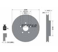 2x Brake disc Externally Vented 92315703 TEXTAR for TOYOTA C-HR COROLLA Estate