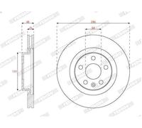 2X Brake disc FERODO DDF3036C for VOLVO XC40 (536) 2 2017-2021